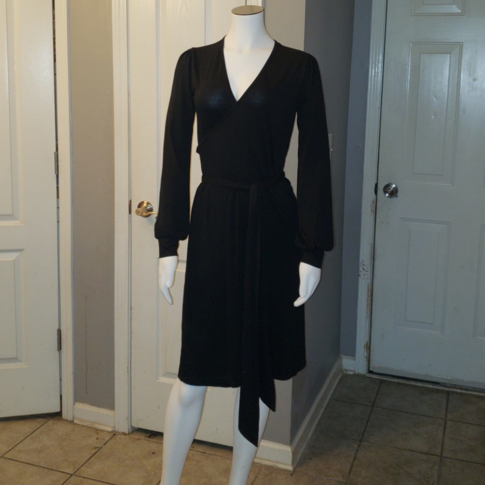 Daily Look Black Wrap Dress NWT